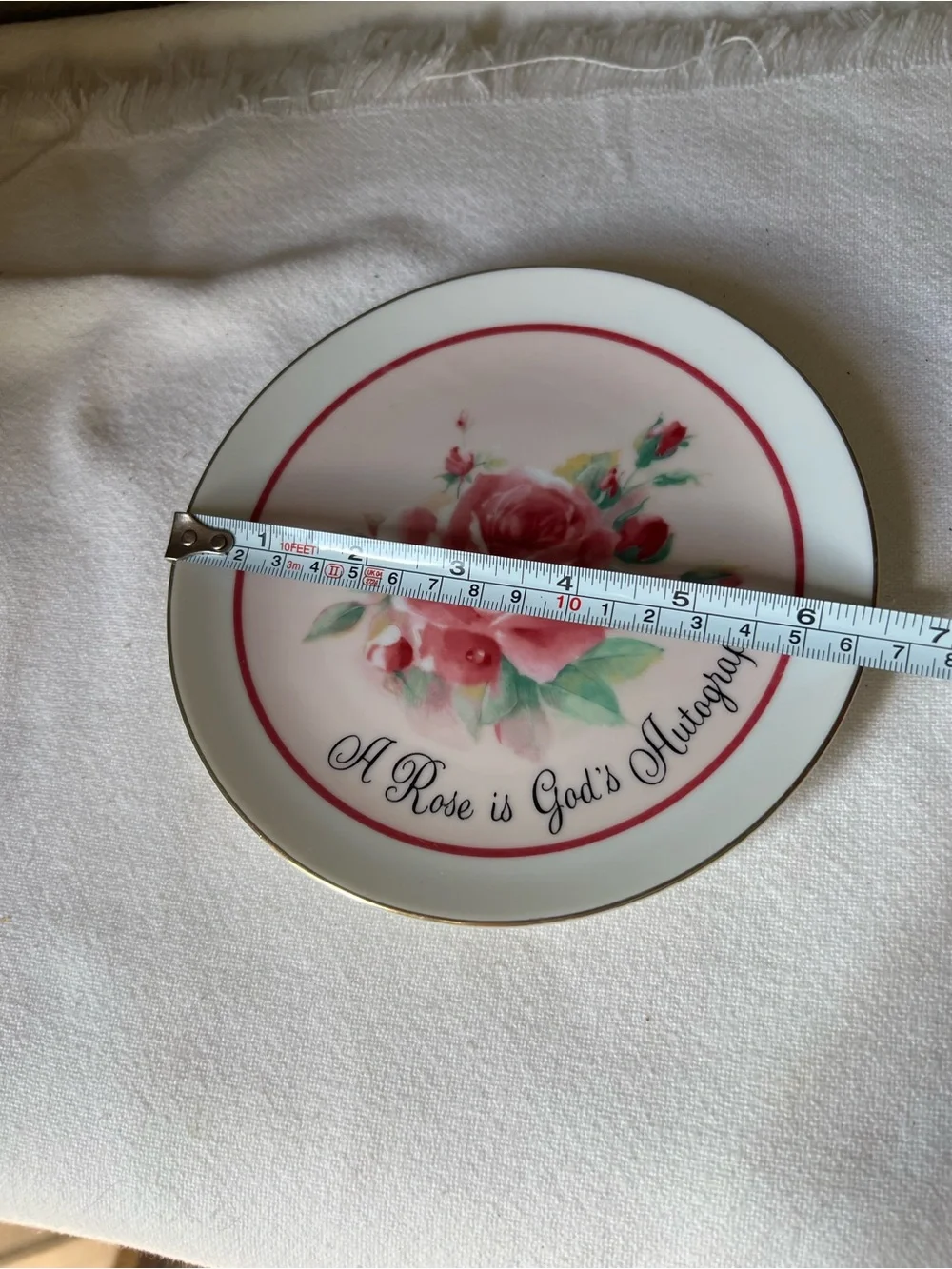 Pink Rose Collector Plate - 'A Rose is God's Autograph'